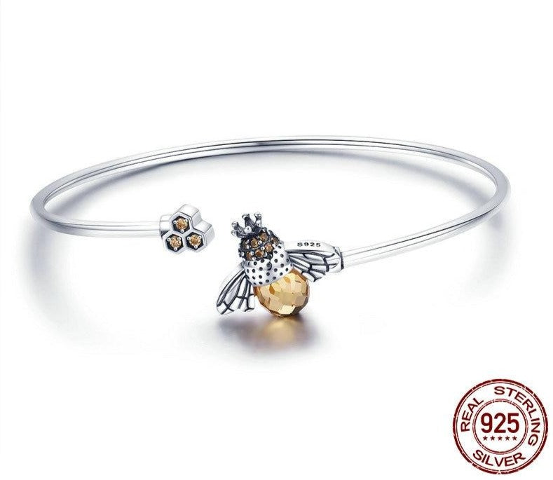 Pulseira Bee Flies - Prata 925 - Pedra De Zircônia - Edição Limitada